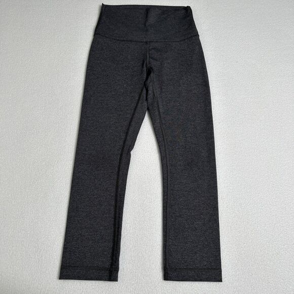Lululemon Women's 4 Wunder Under Crop (High-Rise) Luxtreme 21" Heathered Black - Picture 2 of 6